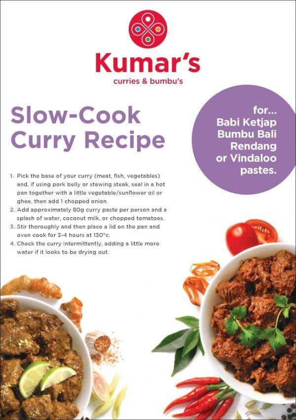 Kumar's Curry Recipe Card