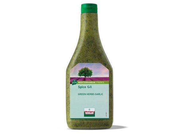 Spice Oil Green Herbs and Garlic