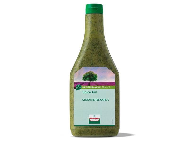 Spice Oil Green Herbs and Garlic
