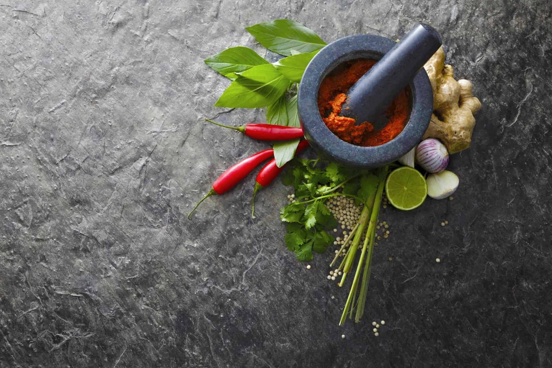 Spices being ground down