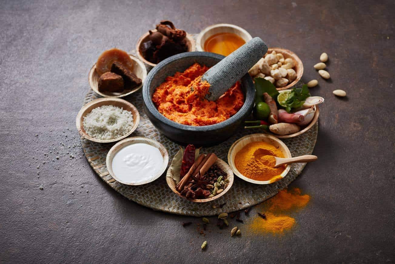 Spices being ground down