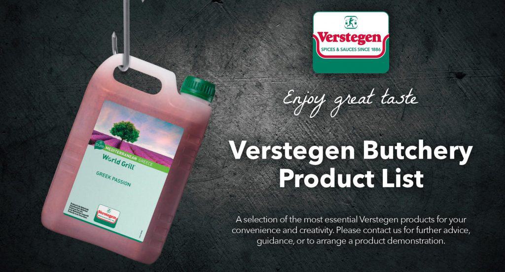 Verstegen Butchery Product List Promo