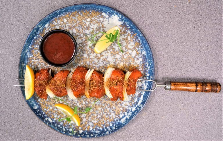 CHICKEN AND LEMON TANDOORI SKEWERS