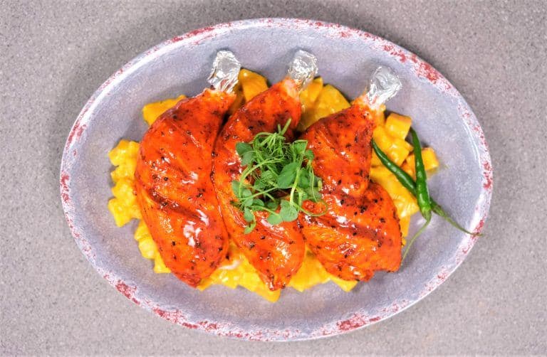 TANDOORI CHICKEN LEGS, SWEET POTATO CURRY