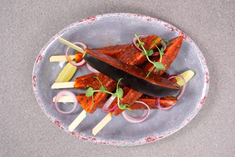 TANDOORI AUBERGINE SKEWERS