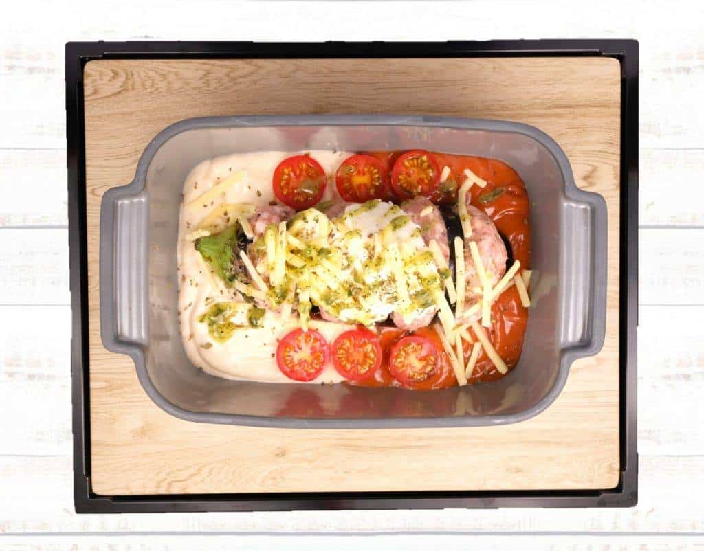 Baked Italian Aubergine with Fennel Sausage
