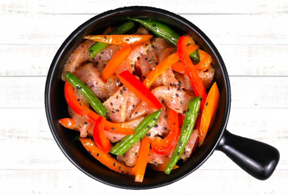 Lemmon and pepper pork stir fry