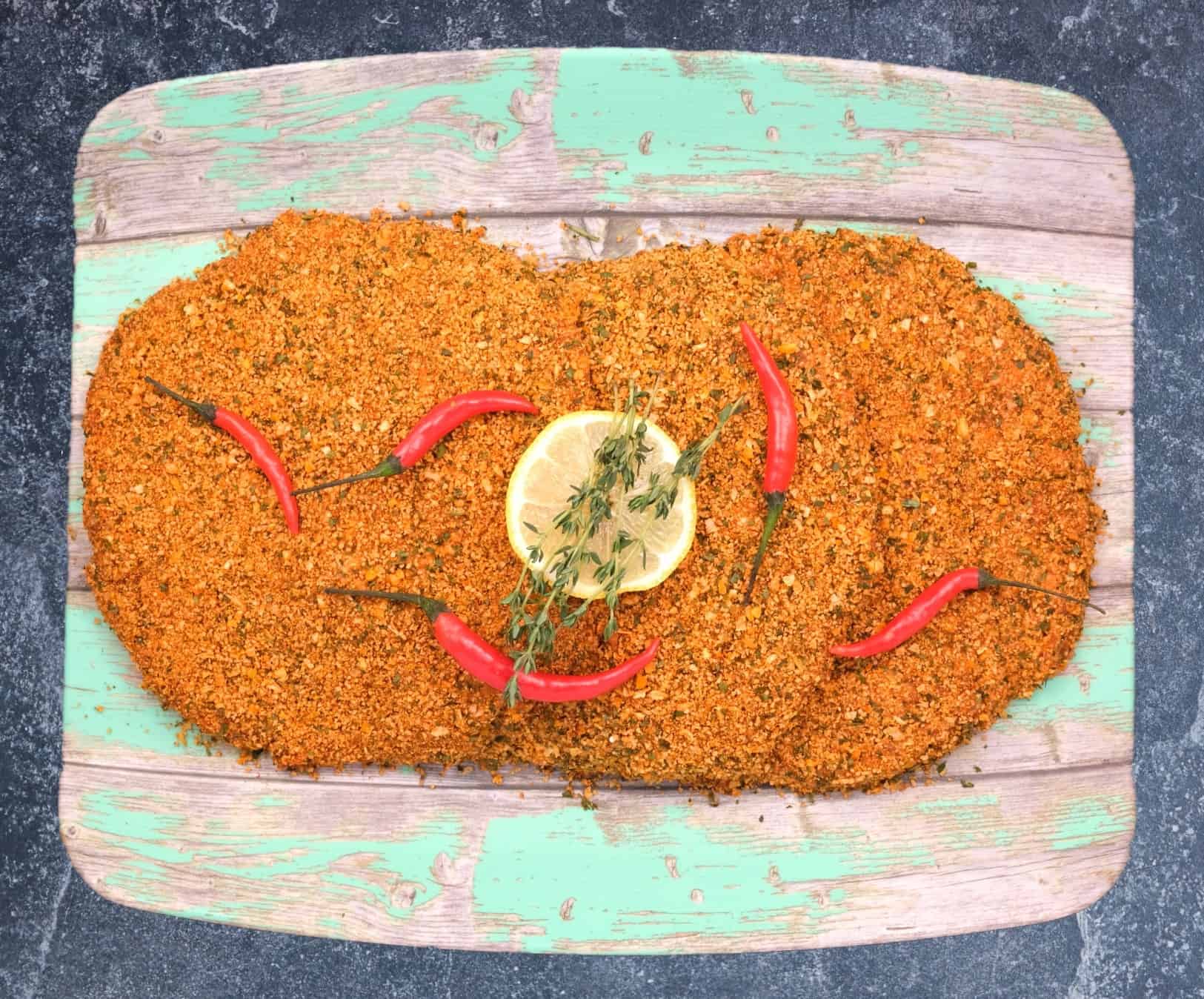 Turkey and chilli cheese schnitzels