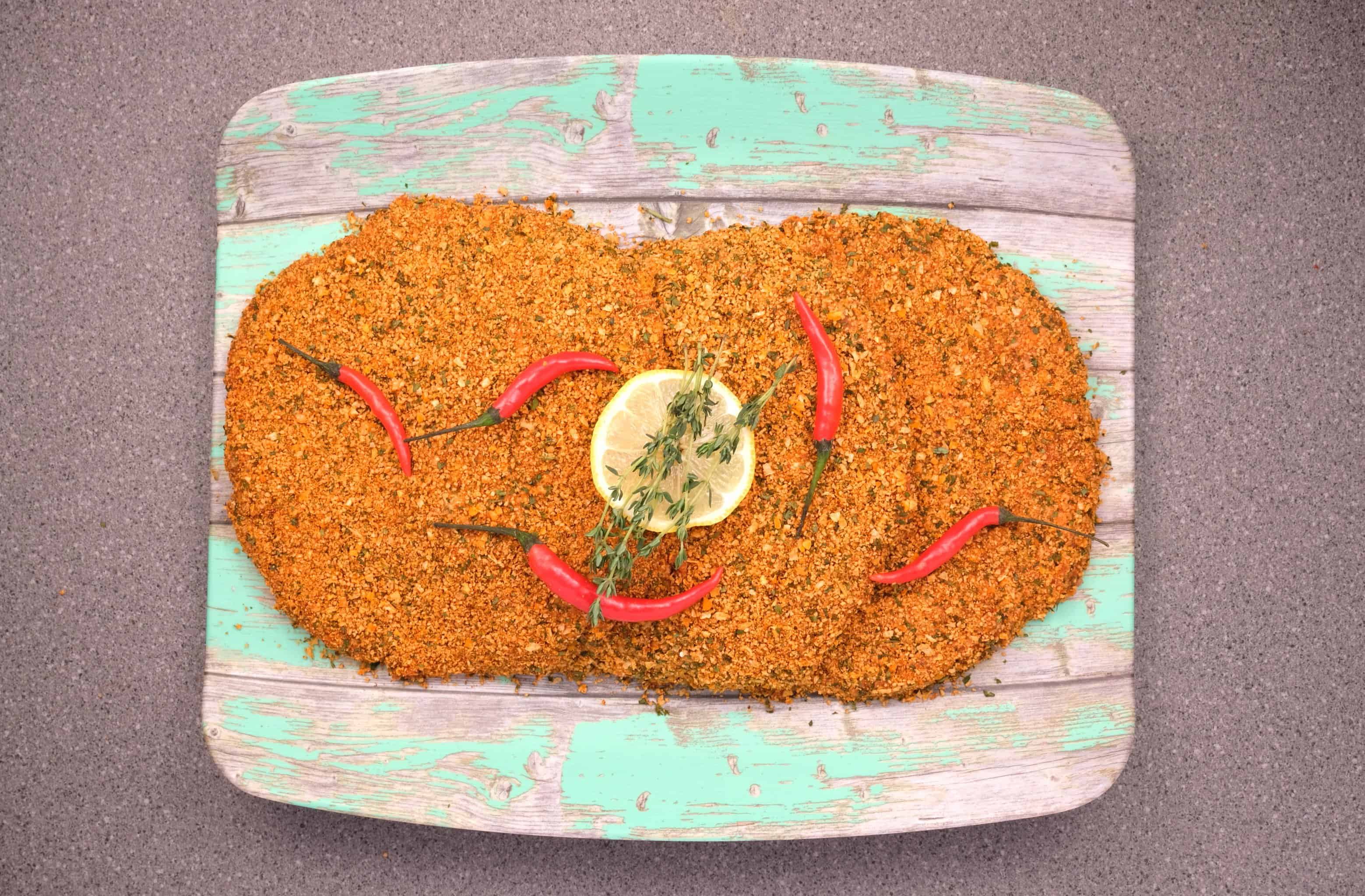 Turkey and chilli cheese schnitzels